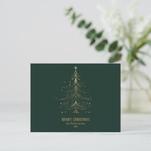 Cartes Pour Fêtes Annuelles Arbre de Noël stylisé en or sur Arrière - plan fon