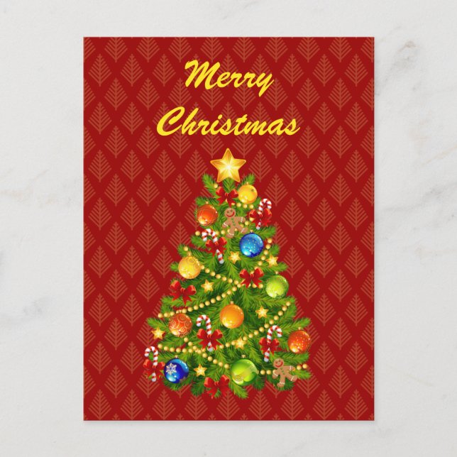 Cartes Pour Fêtes Annuelles Arbre de Noël vert (Devant)