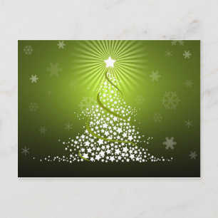 Cartes Pour Fêtes Annuelles Arbre de Noël vert Vector