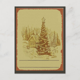 Cartes Pour Fêtes Annuelles Arbre de Noël vintage