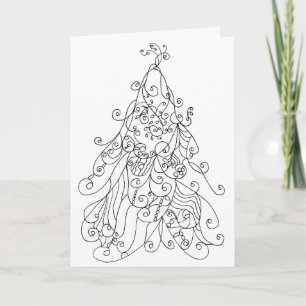 Cartes Pour Fêtes Annuelles Arbre de Noël Whimsical