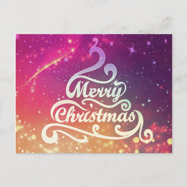 Cartes Pour Fêtes Annuelles Arbre de Parties scintillant simple et élégant Joy (Devant)