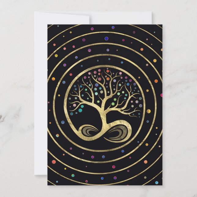 Cartes Pour Fêtes Annuelles Arbre de vie - Spirale infinie (Devant)