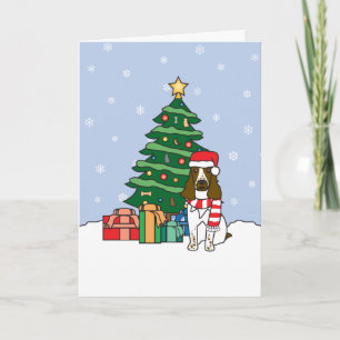 Cartes Pour Fêtes Annuelles Arbre d'épagneul et de Noël de springer anglais