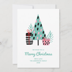 Cartes Pour Fêtes Annuelles Arbre d'hiver moderne mignon   Joyeux voeux Noël