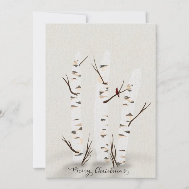 Cartes Pour Fêtes Annuelles Arbre d'orme et cardinal (Devant)