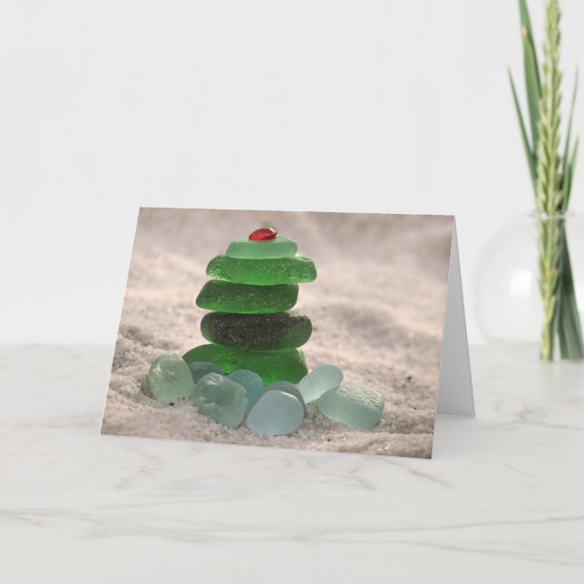 Cartes Pour Fêtes Annuelles Arbre en verre de mer (Devant)