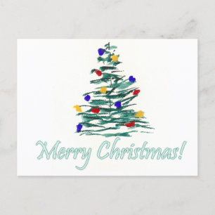 Cartes Pour Fêtes Annuelles Arbre et ampoules - Joyeux Noël!
