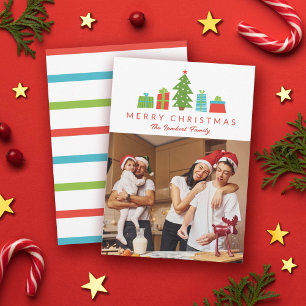 Cartes Pour Fêtes Annuelles Arbre et cadeaux de Noël Joyeux photo