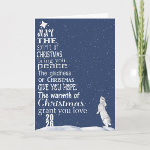 Cartes Pour Fêtes Annuelles Arbre et lapin de Noël 2026