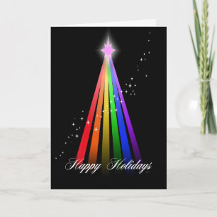 Cartes Pour Fêtes Annuelles Arbre léger d'arc-en-ciel