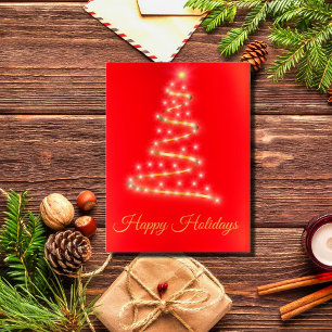 Cartes Pour Fêtes Annuelles Arbre moderne de Noël en rouge vif