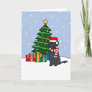 Cartes Pour Fêtes Annuelles Arbre portugais de chien et de Noël d'eau