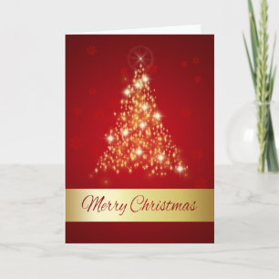 Cartes Pour Fêtes Annuelles Arbre rougeoyant élégant de Joyeux Noël
