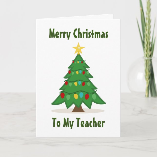 CARTES POUR FÊTES ANNUELLES ARBRE SPÉCIAL POUR **ENSEIGNANT** À NOËL (Devant)