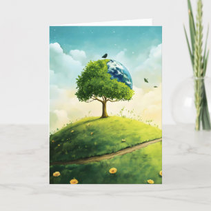 Cartes Pour Fêtes Annuelles Arbre Terre Nature