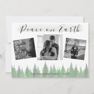 Cartes Pour Fêtes Annuelles Arbres à feuillage persistant Paix sur Terre 3 pho