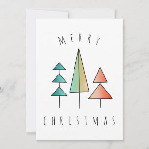 Cartes Pour Fêtes Annuelles arbres arc-en-ciel modernes du milieu du siècle ro