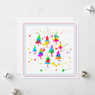 Cartes Pour Fêtes Annuelles Arbres Colorés