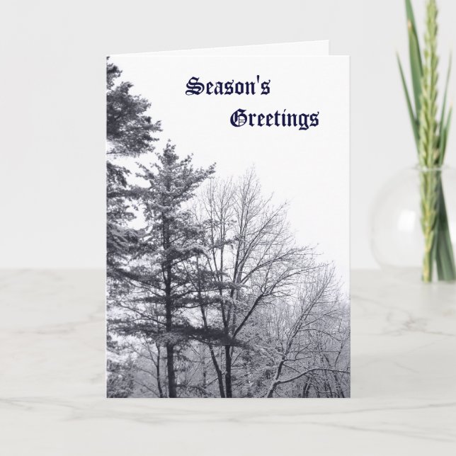 Cartes Pour Fêtes Annuelles Arbres couverts de neige : Verticaux (Devant)