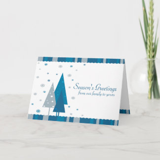 Cartes Pour Fêtes Annuelles Arbres de bleu de Bonnes Fêtes