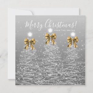Cartes Pour Fêtes Annuelles Arbres de Noël argentés de fêtes Greeting Or
