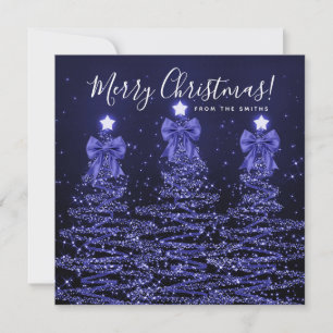 Cartes Pour Fêtes Annuelles Arbres de Noël Bleu Marine Fêtes
