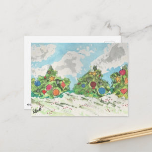 Cartes Pour Fêtes Annuelles Arbres de Noël de jour