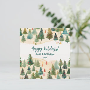 Cartes Pour Fêtes Annuelles Arbres de Noël Forêt rustique