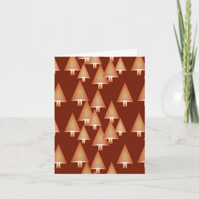 Cartes Pour Fêtes Annuelles Arbres de Noël métalliques modernes - cuivre (Devant)