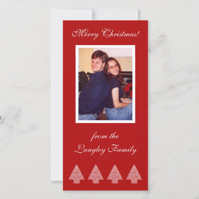Cartes Pour Fêtes Annuelles Arbres de Noël rouges (Devant)