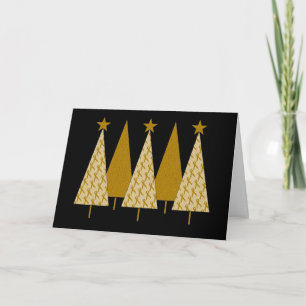 Cartes Pour Fêtes Annuelles Arbres de Noël - Ruban d'or