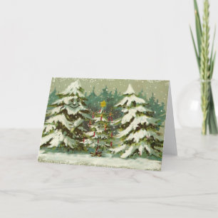 Cartes Pour Fêtes Annuelles Arbres de Noël vintage