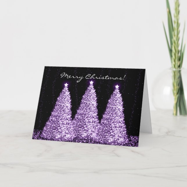 Cartes Pour Fêtes Annuelles Arbres élégants d'étincelle de Joyeux Noël (Devant)