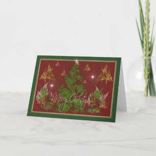 Cartes Pour Fêtes Annuelles Arbres et bouquets de Noël