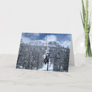 Cartes Pour Fêtes Annuelles Arbres et montagnes couverts de neige depuis l'asc