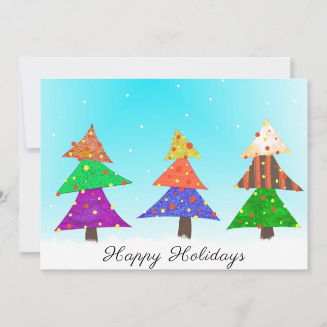Cartes Pour Fêtes Annuelles Arbres et neige (Devant)