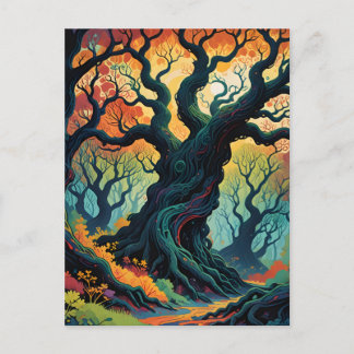 Cartes Pour Fêtes Annuelles Arbres mystiques Abstraits