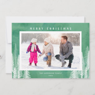 Cartes Pour Fêtes Annuelles Arbres persistants Vert Joyeux Noël Photo