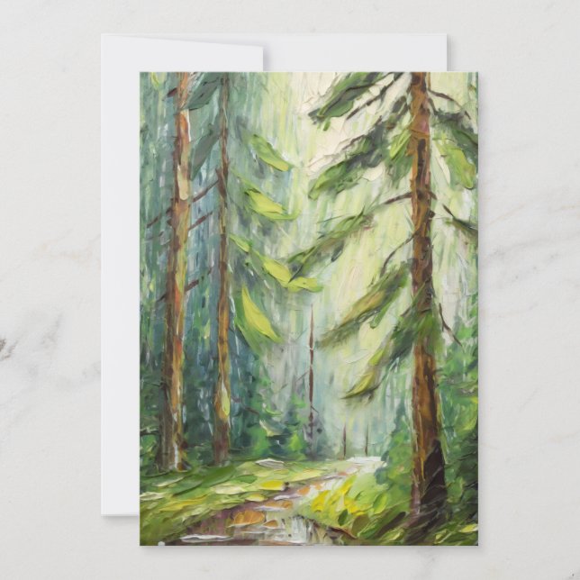 Cartes Pour Fêtes Annuelles Arbres verts Nature paisible (Devant)