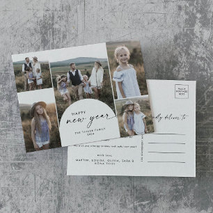 Cartes Pour Fêtes Annuelles Arc Boho moderne Multiphoto Famille Nouvelles Nouv