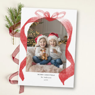 Cartes Pour Fêtes Annuelles Arc de cadeau fantaisiste à ruban rouge Photo de f