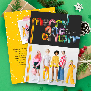 Cartes Pour Fêtes Annuelles Arc En Ciel Coloré Joyeux Et Bright Stripes Photo