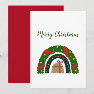 Cartes Pour Fêtes Annuelles Arc-en-ciel de Noël avec un présent