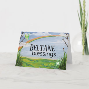 Cartes Pour Fêtes Annuelles Arc-en-ciel et fées Beltane Bénédiction