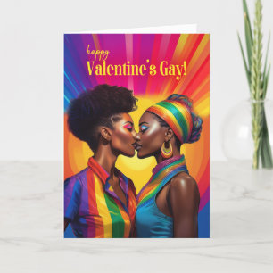 Cartes Pour Fêtes Annuelles Arc-en-ciel gay gay afro-américain de Valentine