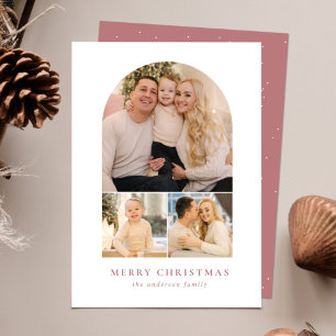 Cartes Pour Fêtes Annuelles Arc minimaliste Dusty Rose 3 Photo