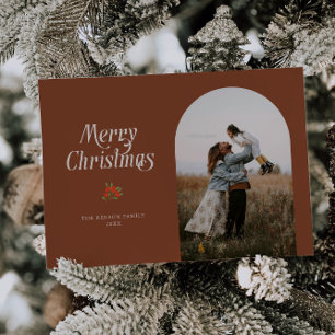 Cartes Pour Fêtes Annuelles Arc minimaliste en terre cuite Joyeux Noël Photo