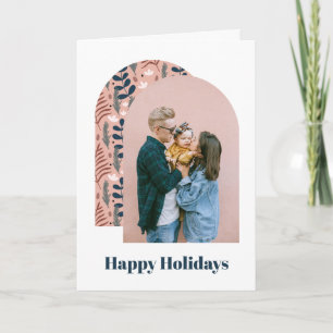 Cartes Pour Fêtes Annuelles Arc moderne Photo personnalisée Pink Foliing