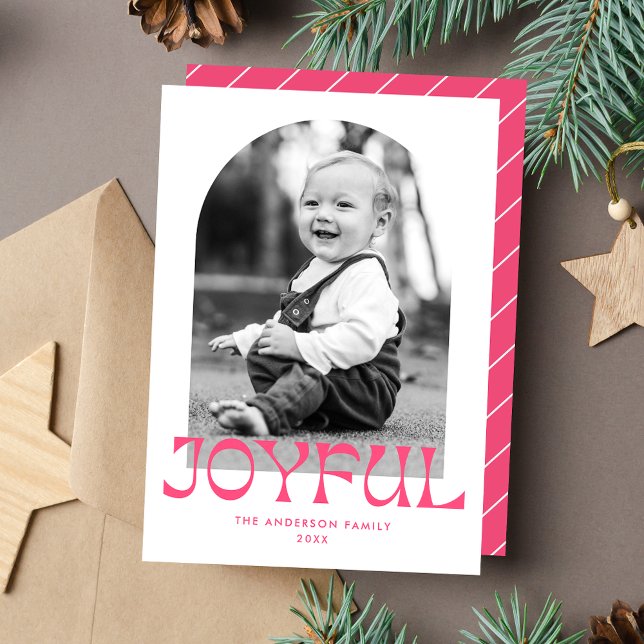 Cartes Pour Fêtes Annuelles Arc rose Joyeux Retro (Créateur téléchargé)